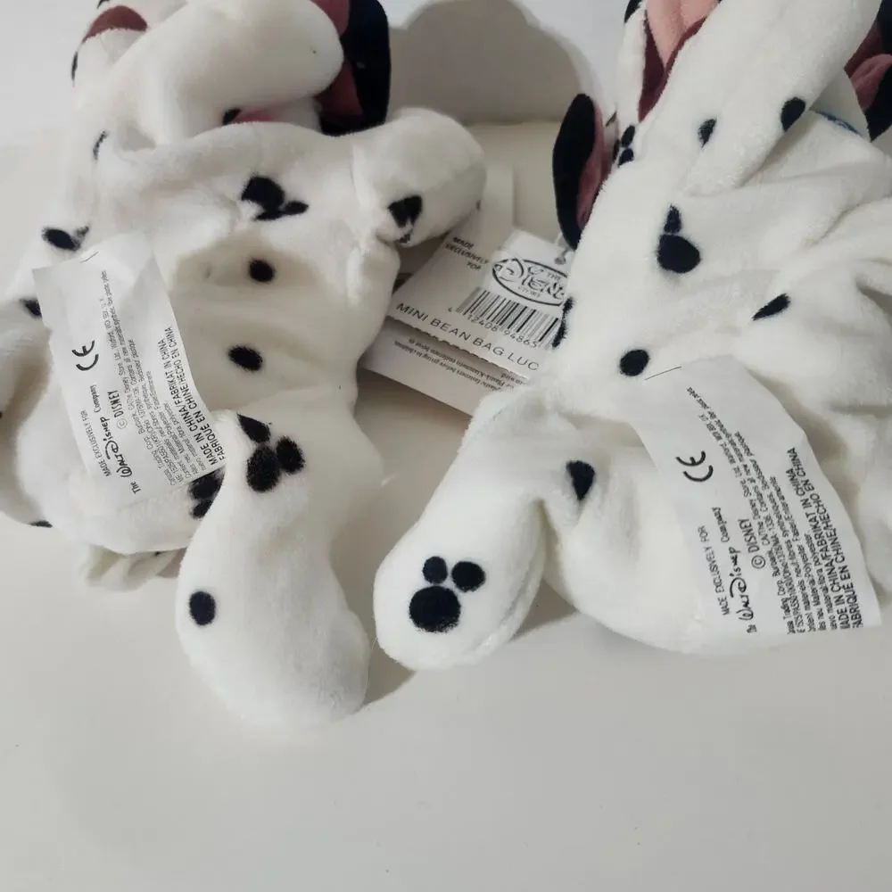 Disney Store 101 Dalmatians Lucky & Jewel Mini Bean Bag Plush Set NWT